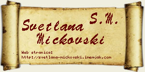 Svetlana Mickovski vizit kartica
